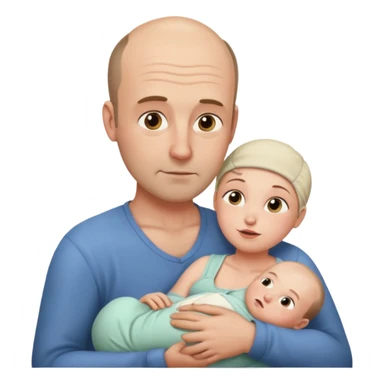 Mother breastfeeding adult balding man sticker