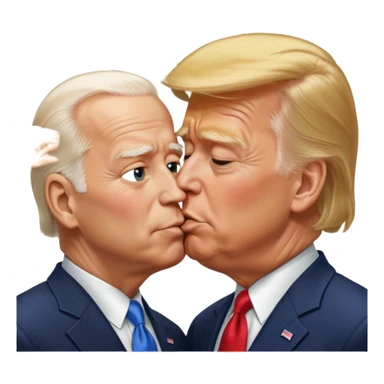 donald trump kissing joe biden sticker
