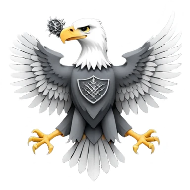 Game of thrones style eagal Sigil in Stark Colors in square picture frame  sticker