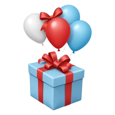 Please make light blue and white balloons too, make several and tie them to a gift sticker