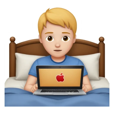 laptop working in bed sticker