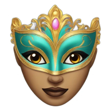 woman with carnival mask  sticker