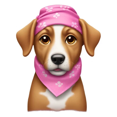 dog with a pink bandana  sticker