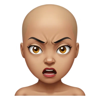bald headed girl angry sticker