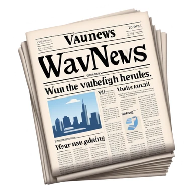 Vavinews logo with newspaper theme sticker
