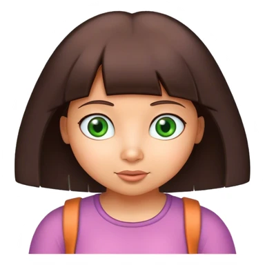 Dora l'exploratrice with fair skin green eyes sticker