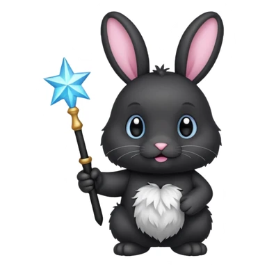 Black bunny with wand sticker