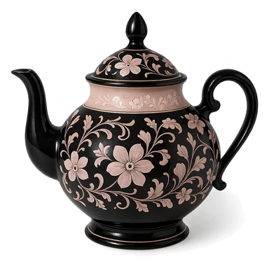black and pink decorative teapot sticker