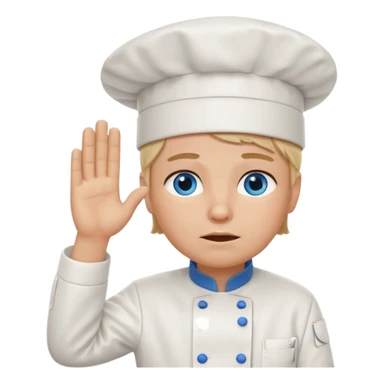 Chef saluting while crying blue eyes sticker