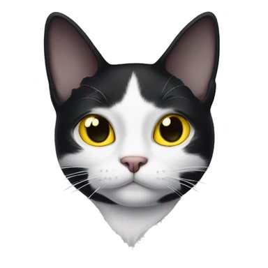 Black white cat with yellow eyes and patch over one eye sticker