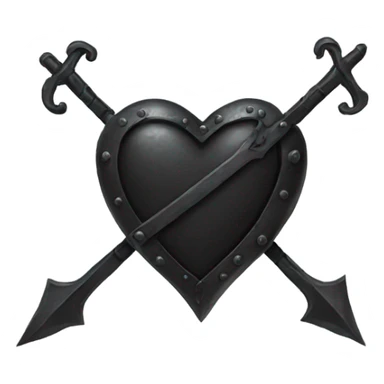 medieval black iron heart  sticker