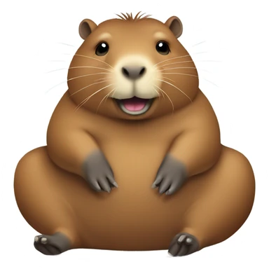 Capybara rubbing it’s tummy sticker
