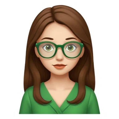 green glasses and green dressed woman long hair sticker