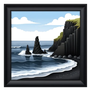 Reynisfjara black sand beach sticker
