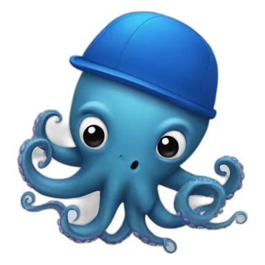 an octopus with a blue cap sticker