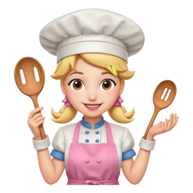 Pink chef princess peach sticker