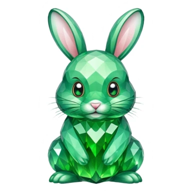 bunny made of green crystals sticker