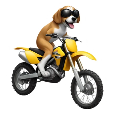 Dog riding a dirtbike sticker