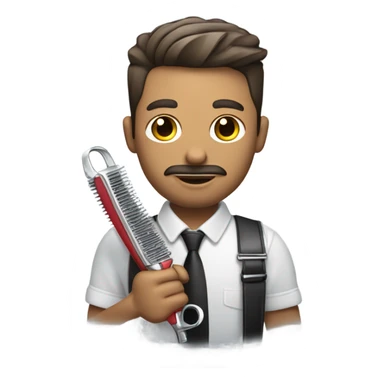 Barber holding hair clippers  sticker