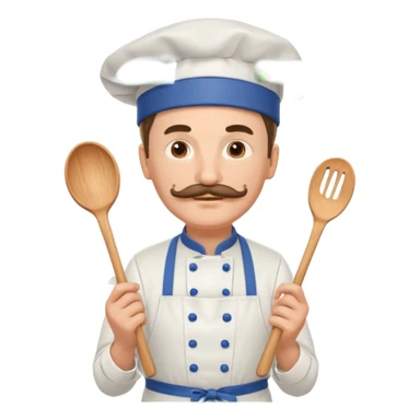 French cook, man, moustache, white man sticker