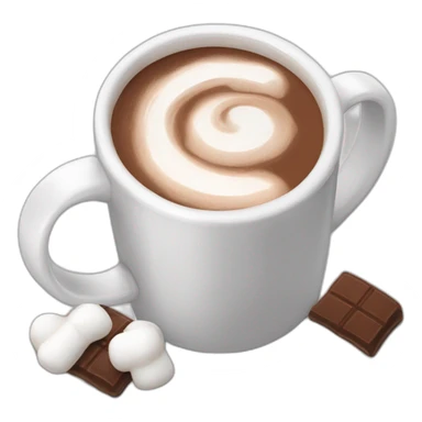 mug of hot chocolate with marshmallows and whipped cream sticker