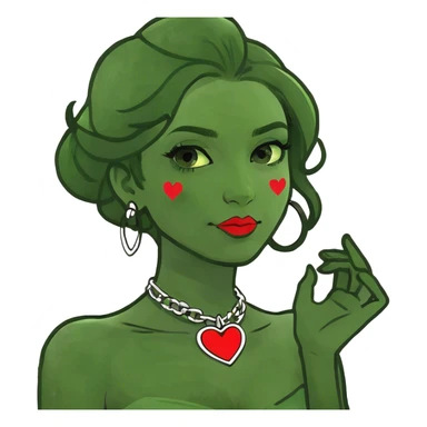 Girl with heart sticker