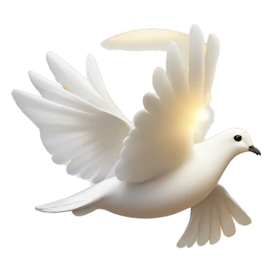 Flying white dove in golden light  sticker
