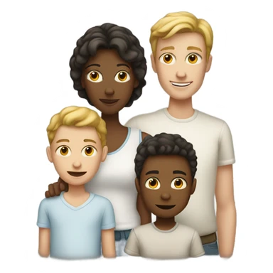 white mom with 3 white children (a teen boy and two small boys) sticker