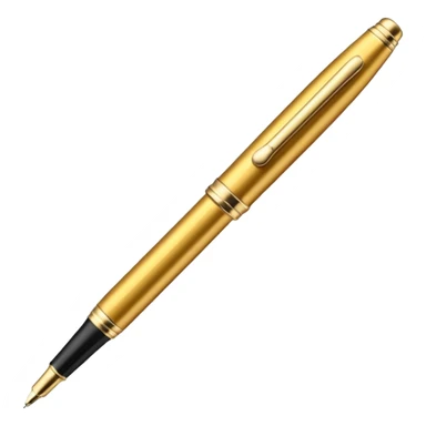 3D perspective academic premium golden ink pen sticker