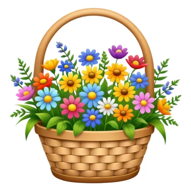 Basket of wildflowers sticker