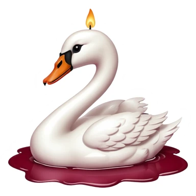 Maroon heart, swan , candle sticker
