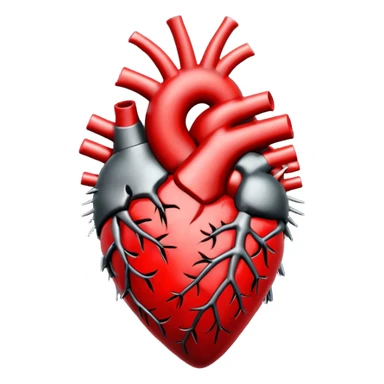 black anatomical heart in torns sticker