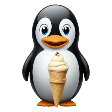 penguin having ice cream and club mate sticker