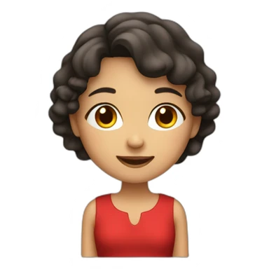 A girl her name is aida  with red top  sticker