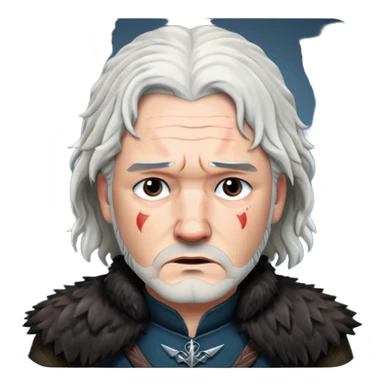 Jon Snow Sad middle age from Games of throne character face only younger sticker