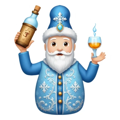 Father Frost Bottle with Popping Cork sticker