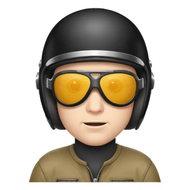 man with motorcycle helmet and sunglasses, no mouth sticker