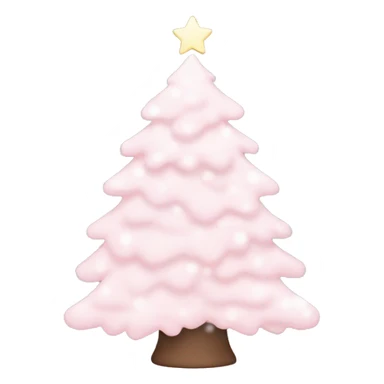 light pink aesthetic christmas tree with snow sticker