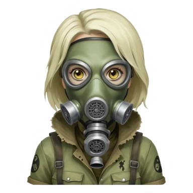 Zombie in gas masks woman sticker