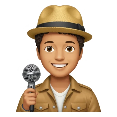 bruno mars with microphone sticker