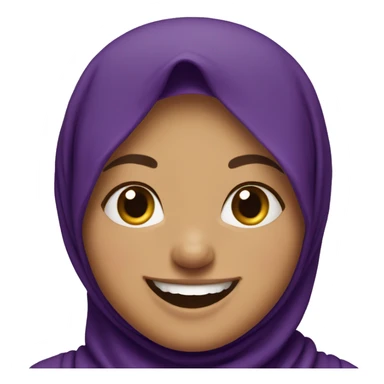 Laughing hijab girl in purple sticker