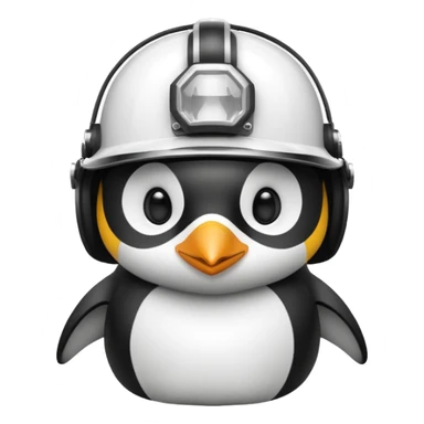 penguen kasklı sticker