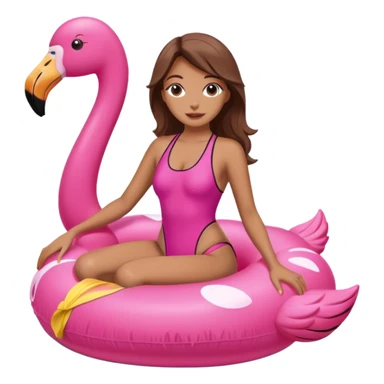 Woman floating in a floatie at the lake sticker