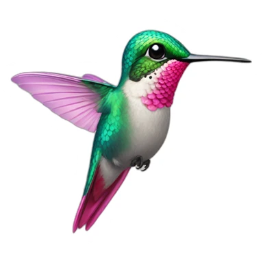 Hummingbird with long pink eye lashes sticker