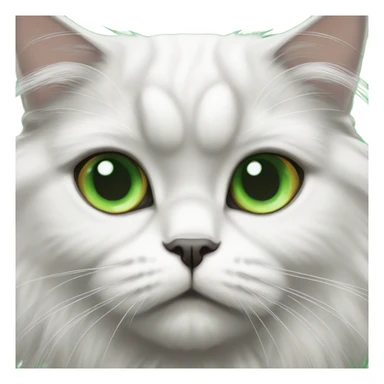 White and gray Persian cat with green eyes sticker
