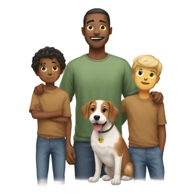 Mon dad four boys and dog sticker