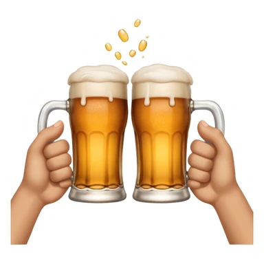 hands clinking beer mugs cheers no face sticker
