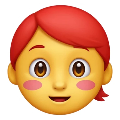 cartoon emoji sticker with a shy expression and red cheeks, colorful and cheerful, no text, suitable for WhatsApp and Instagram sticker