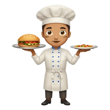 High resolution of   realistic full body chef distorted , no extra hybrid sticker
