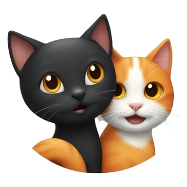 Black Cat and Orange Cat being happy sticker